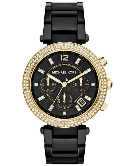 black michael kors ladies watches|Michael Kors chronograph ladies watch.